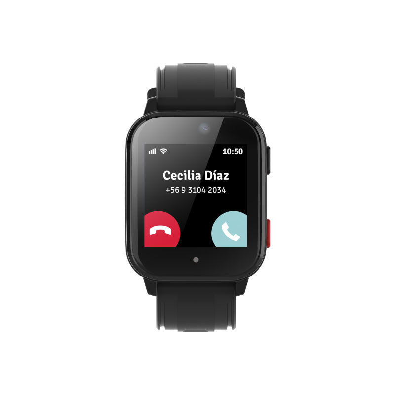 Dispositivo GCare: reloj inteligente con botón de pánico, podómetro y sensor de pulso