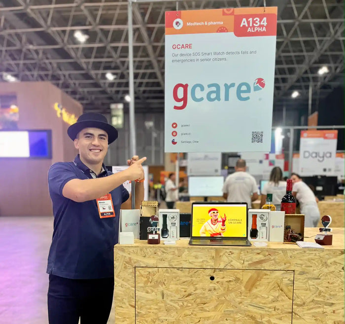 STARTUP GCARE MEDTECH PHARMA WEB SUMMIT RIO CHILE MOISES VENEGAS SMARTWATCH PARA ANCIANOS CON DETECTOR DE CAÍDAS
